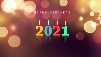 新年快乐。在2021年开始。三维演示