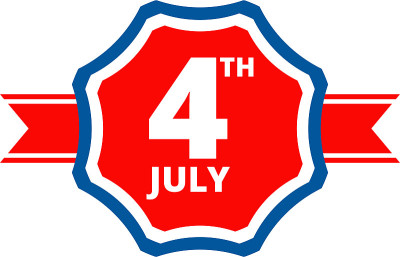 美国独立日平面矢量图标。7月4日庆祝派对。