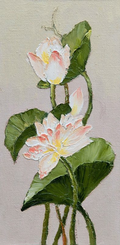 油画-荷花，抽象画