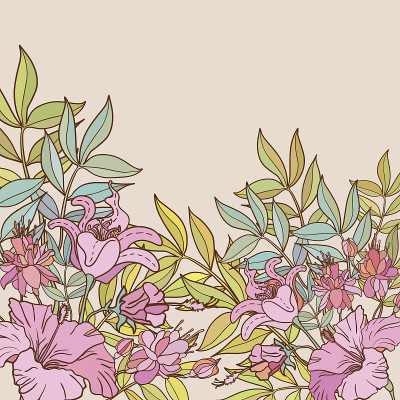 向量抽象花背景与文本的地方