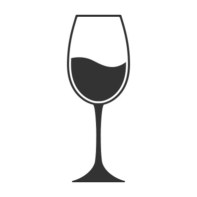 矢量标志的酒杯。平面风格的孤立图标