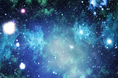 抽象的暗深空间背景与星星。