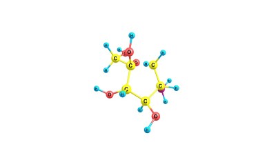 白色背景上的谷糖胺分子结构