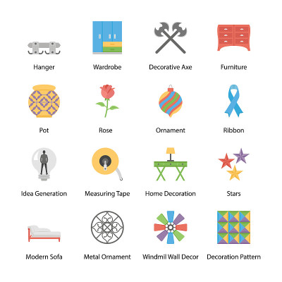 Home Design And Decor Icons Pack