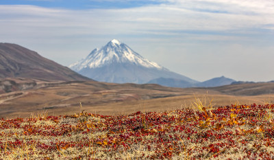 维柳金斯基火山。堪察加半岛。有选择性的重点