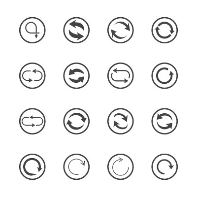 Repeat icons set. set of 16 refresh filled icons s