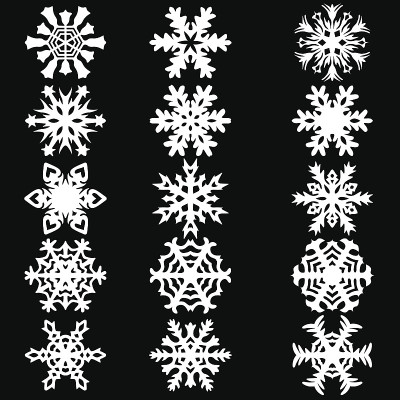 设置雪花图标的白色背景，矢量插图