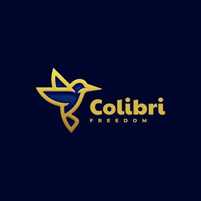 矢量插图Colibri飞行线艺术风格。