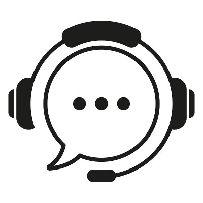 客户支持服务线路图标。在线帮助和呼叫中心象形图。耳机图标。热线或服务热线概念。孤立的矢量图