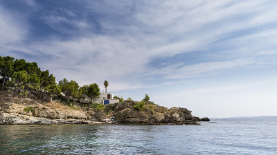 壮观的地中海景观玫瑰，Cap de Creus, Costa Brava, España