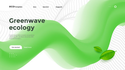 生态公司登陆页面与3d绿波。