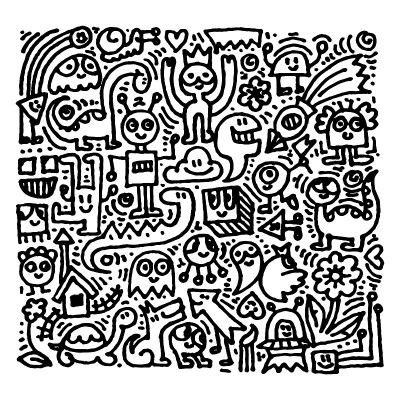 Cartoon cute doodles hand drawn grunge illustratio