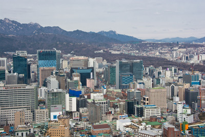 首尔城市景观鸟瞰图