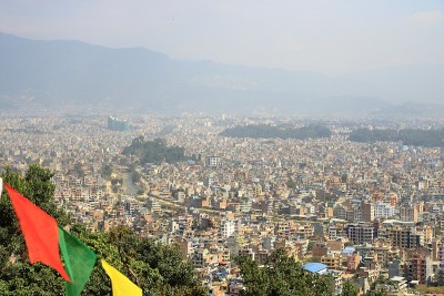 尼泊尔首都加德满都的全景
