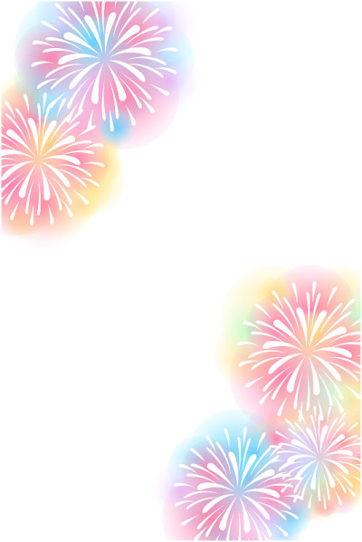 summer greeting card design of fireworks