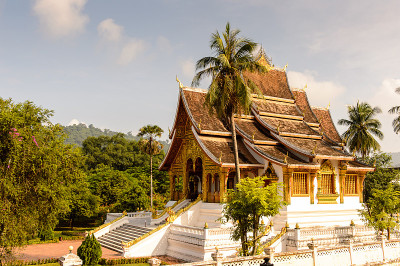 老挝琅勃拉邦国家博物馆的Haw Pha Bang佛寺。