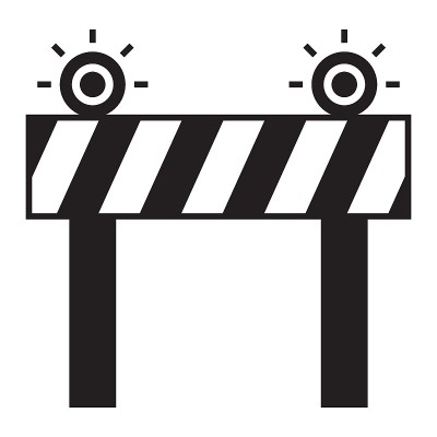 交通路障和安全屏障矢量图标设计概念