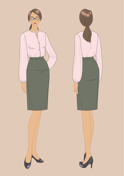Elegant pretty business woman in formal clothes. B