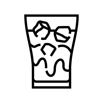 冰咖啡线图标矢量插图