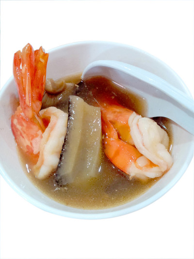 海参对虾汤