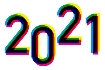2021动态多色，采用四原色印刷机。