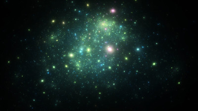 抽象的分形图看起来像星系