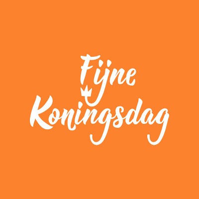 荷兰文:国王节快乐。刻字。向量。元素为传单，横幅和海报。Fijne Koningsdag。