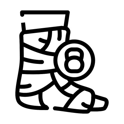 断腿钝或严重疼痛线图标矢量插图