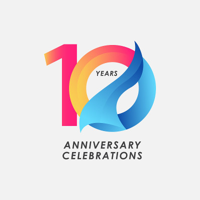 10周年庆典梯度矢量模板设计插图