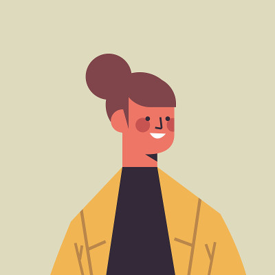可爱的女人看着镜头微笑的女孩化身女性卡通人物肖像