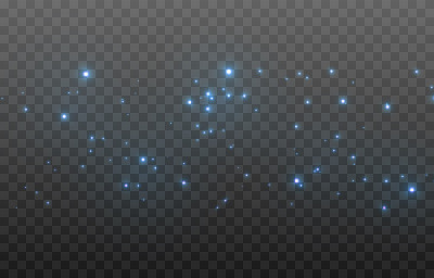 矢量魔法尘埃孤立透明的背景。蓝色尘埃png，神奇的发光png，蓝色的光。圣诞节的灰尘。