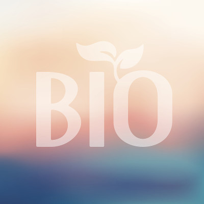 生物标志图标在模糊的背景
