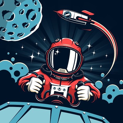 复古风格的太空海报
