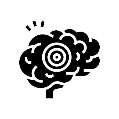 脑痛，字形，图标，矢量插图