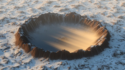 Crater covered in snow