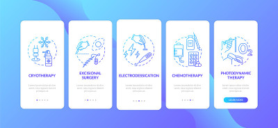 皮肤癌治疗登陆手机应用页面屏幕的概念