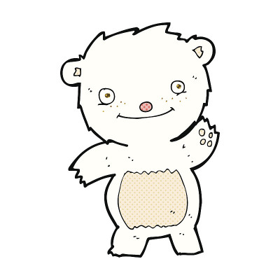 漫画中挥动的北极熊幼崽