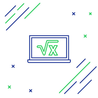 Line Square root of x glyph on chalkboard icon iso