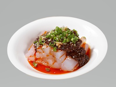 麻辣酸白果冻甜点中国菜