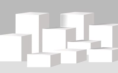 白色和灰色的3d插图复杂的讲台背景