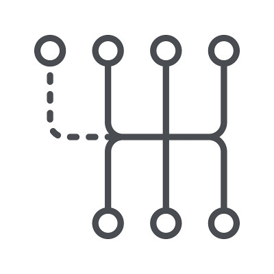 矢量线图标的齿轮箱前视图孤立
