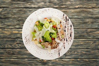 沙拉,鸡肉,ceasar