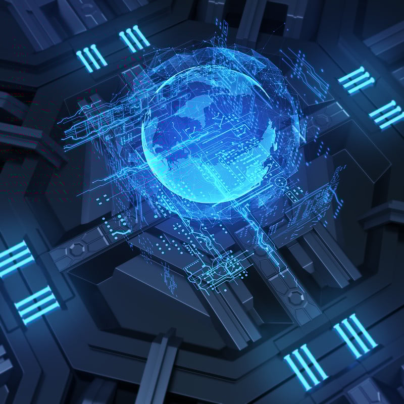 3d全息图未来的界面。