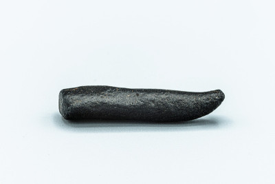Black magnetic Tektite Meteorite isolated, piece o