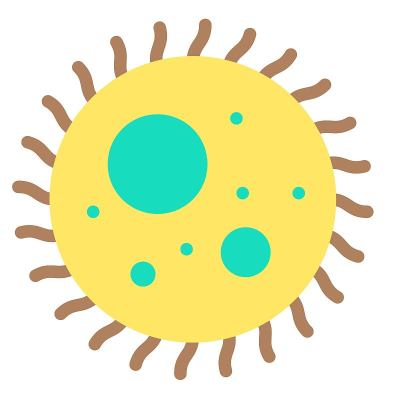 变形虫或变形虫矢量插图，平面风格图标