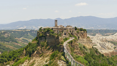 Civita di bagnorego的城市景观在托斯卡纳，意大利