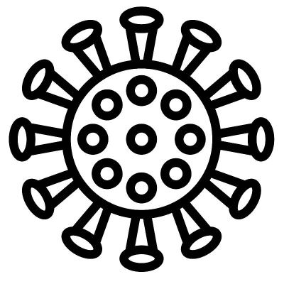 病毒或细菌矢量插图，线条样式图标