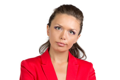 穿红衣服的女商人