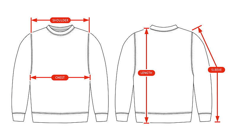 服装尺寸图表矢量图(汗衫)