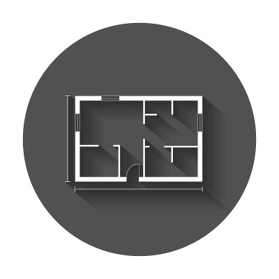 房屋平面图简单扁平图标。
